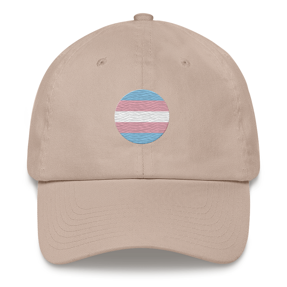 Transgender Flag Embroidered Circle Cap: Celebratory LGBTQ+ Pride Design