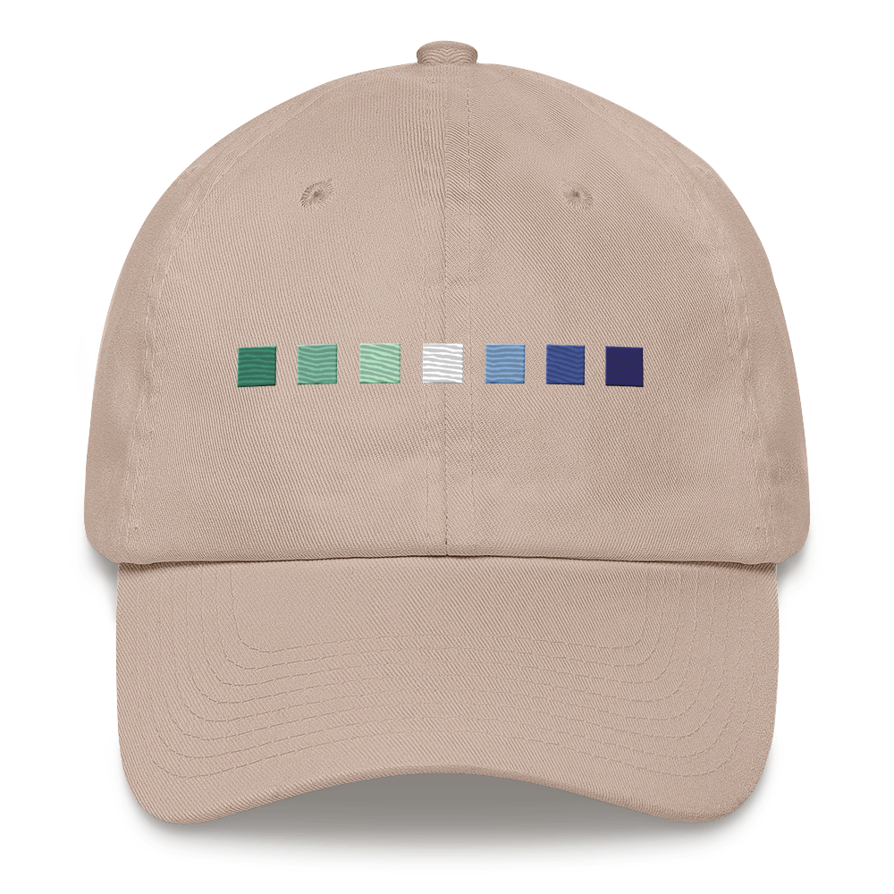 Embroidered Gay Pride Hat: Pride Flag Horizontal Square Design