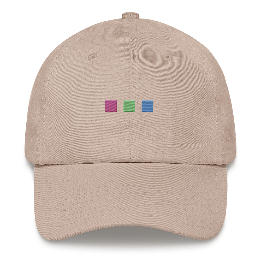 Embroidered Polysexual Hat: Pride Flag Horizontal Square Design