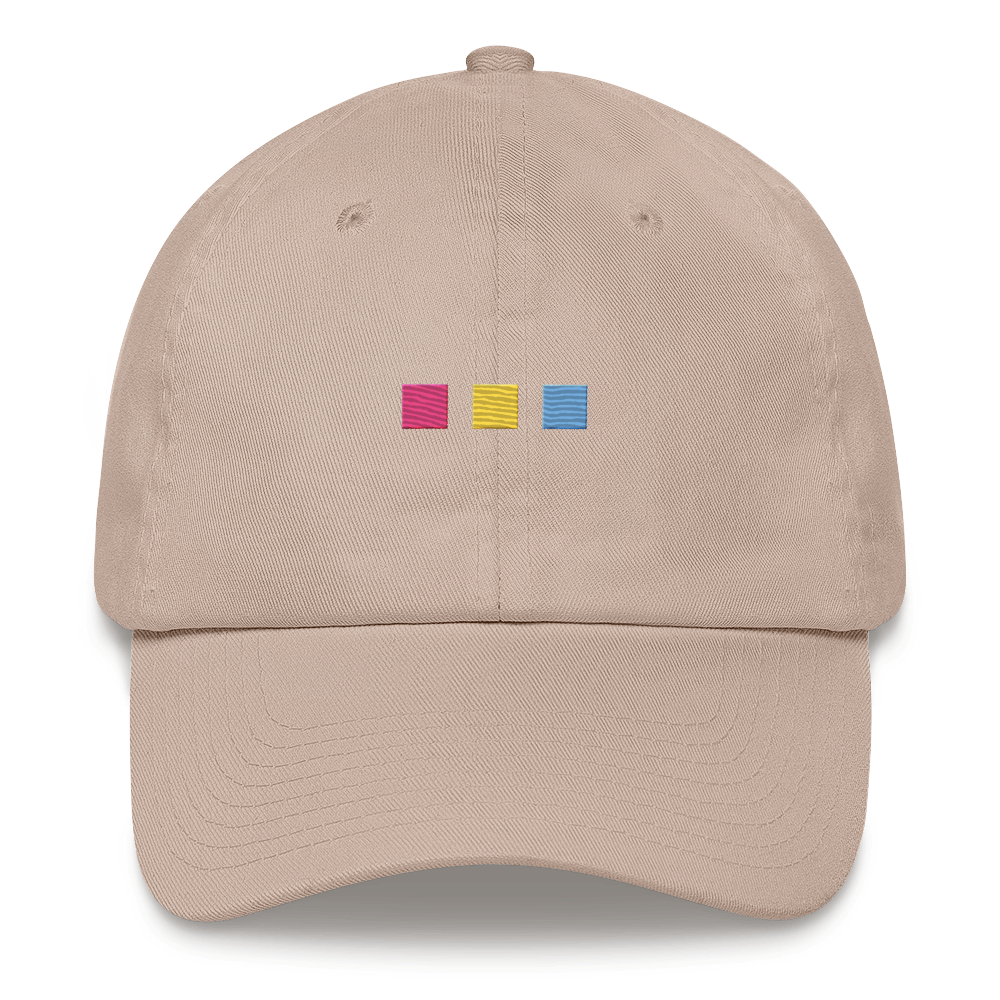 Embroidered Pansexual Hat: Pride Flag Horizontal Square Design