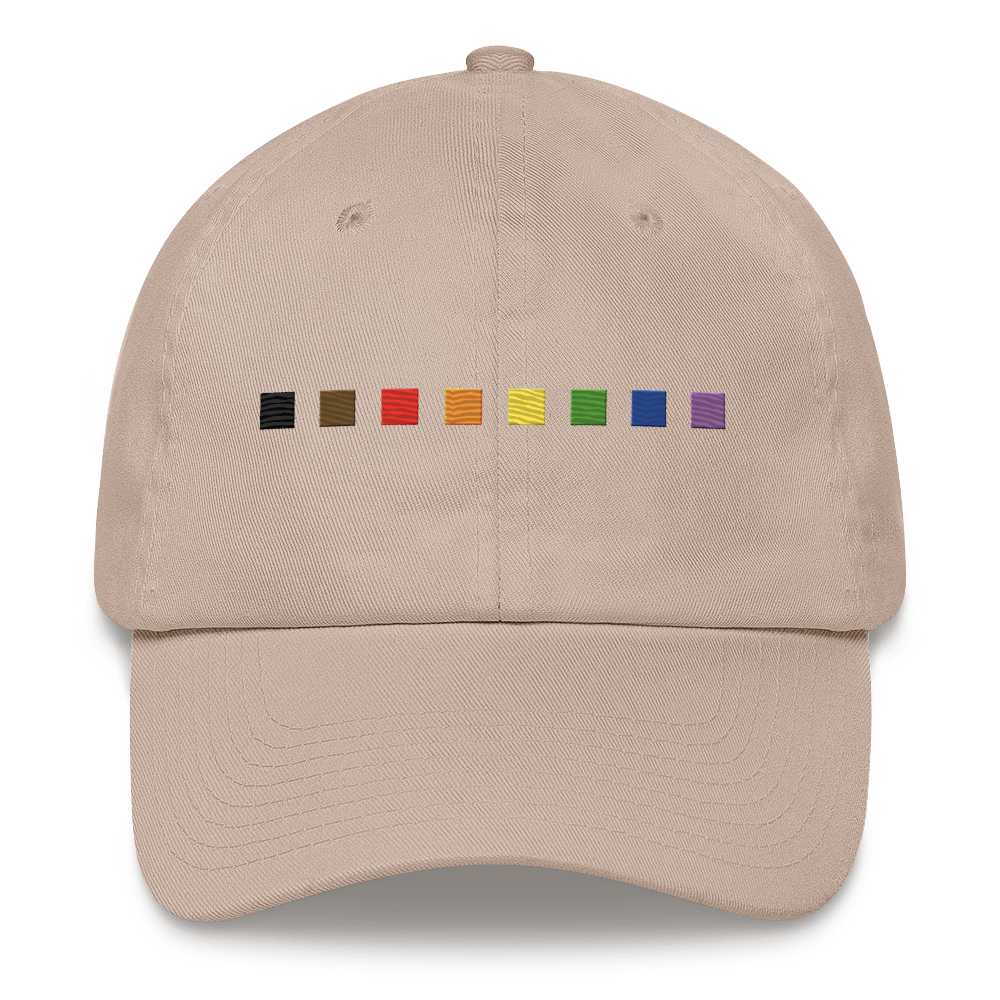 Embroidered Philly Pride Hat: Pride Flag Horizontal Square Design