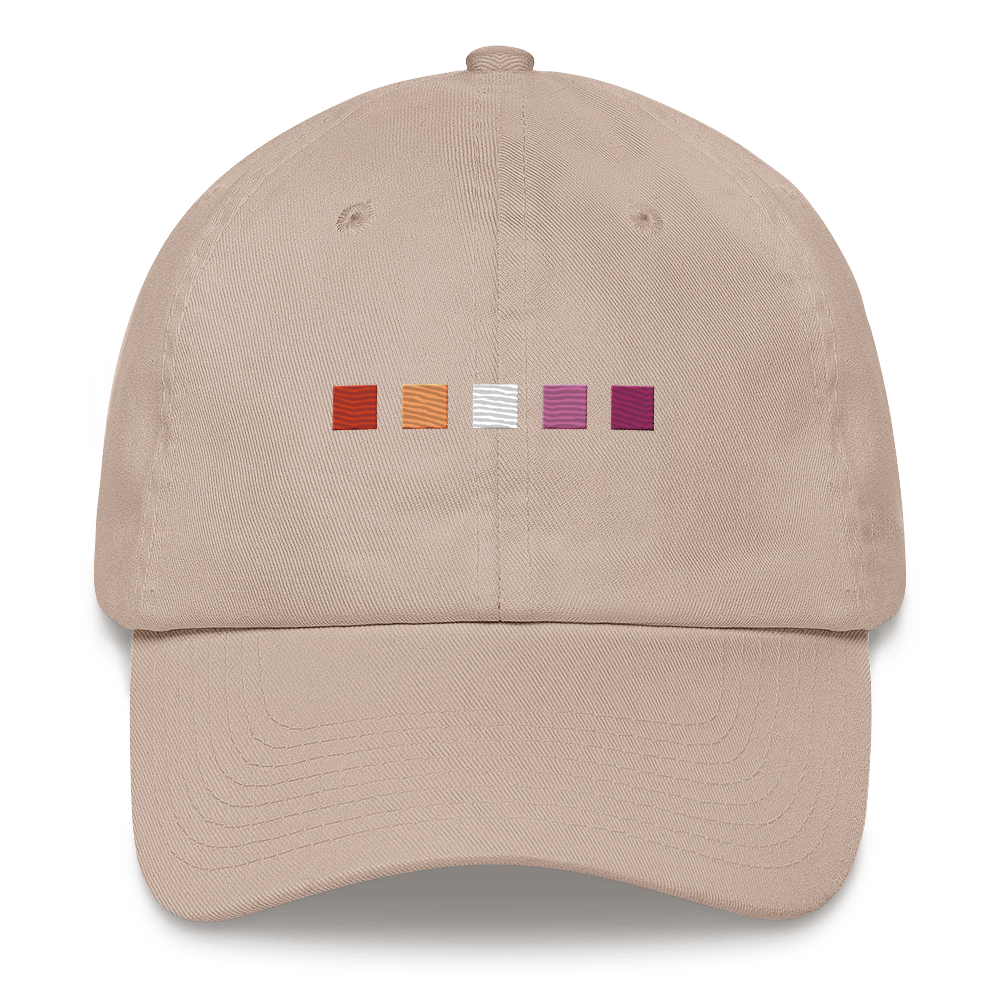Embroidered Lesbian Hat: Pride Flag Horizontal Square Design