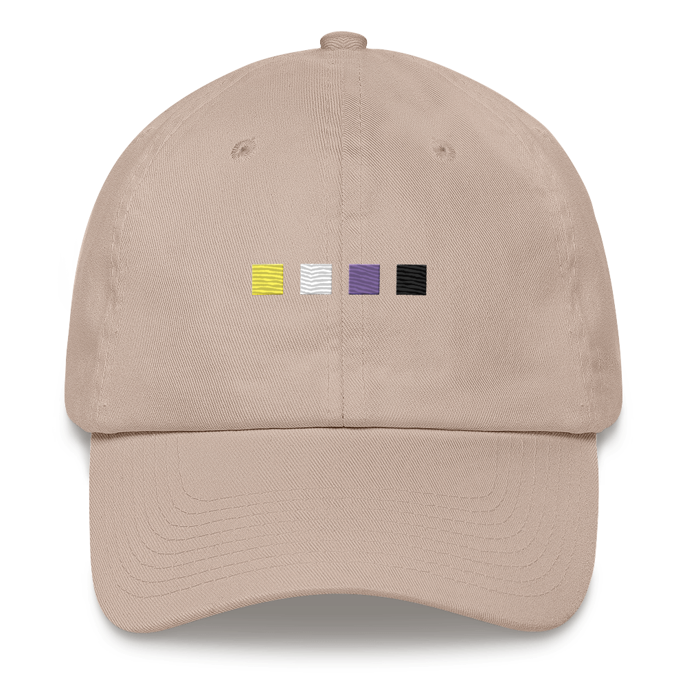 Embroidered Nonbinary Hat: Pride Flag Horizontal Square Design