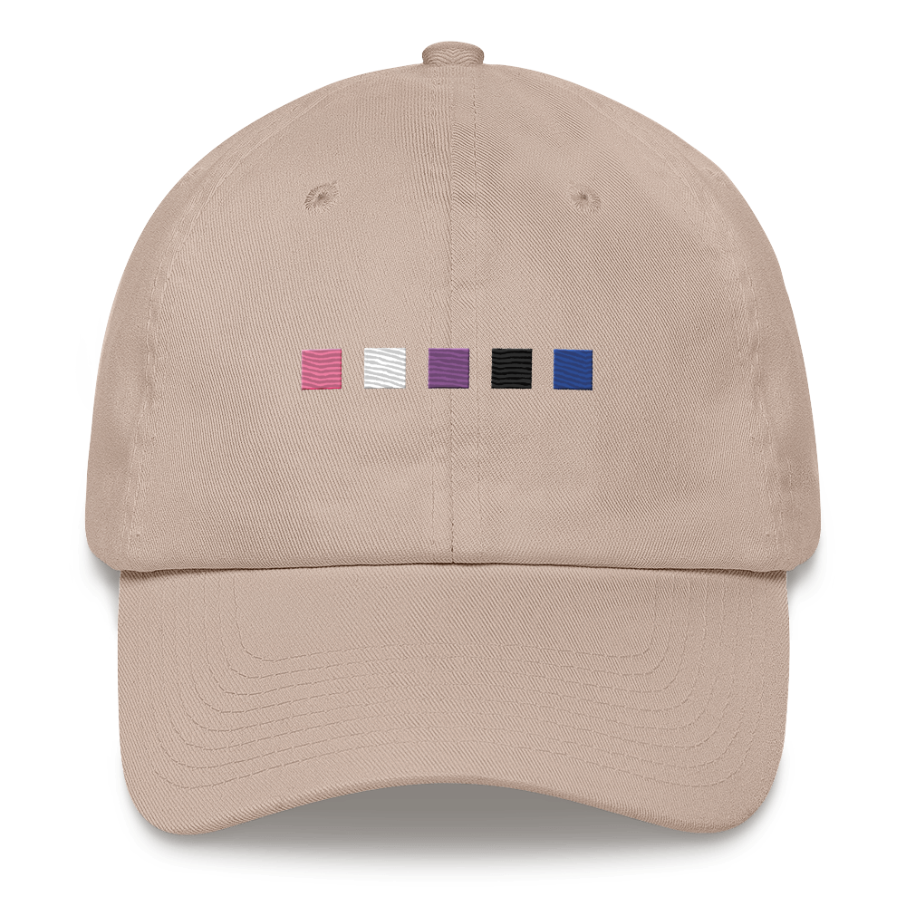 Embroidered Genderfluid Hat: Pride Flag Horizontal Square Design