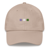 Embroidered Genderqueer Hat: Pride Flag Horizontal Square Design