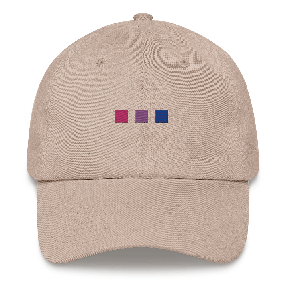 Embroidered Bisexual Hat: Pride Flag Horizontal Square Design