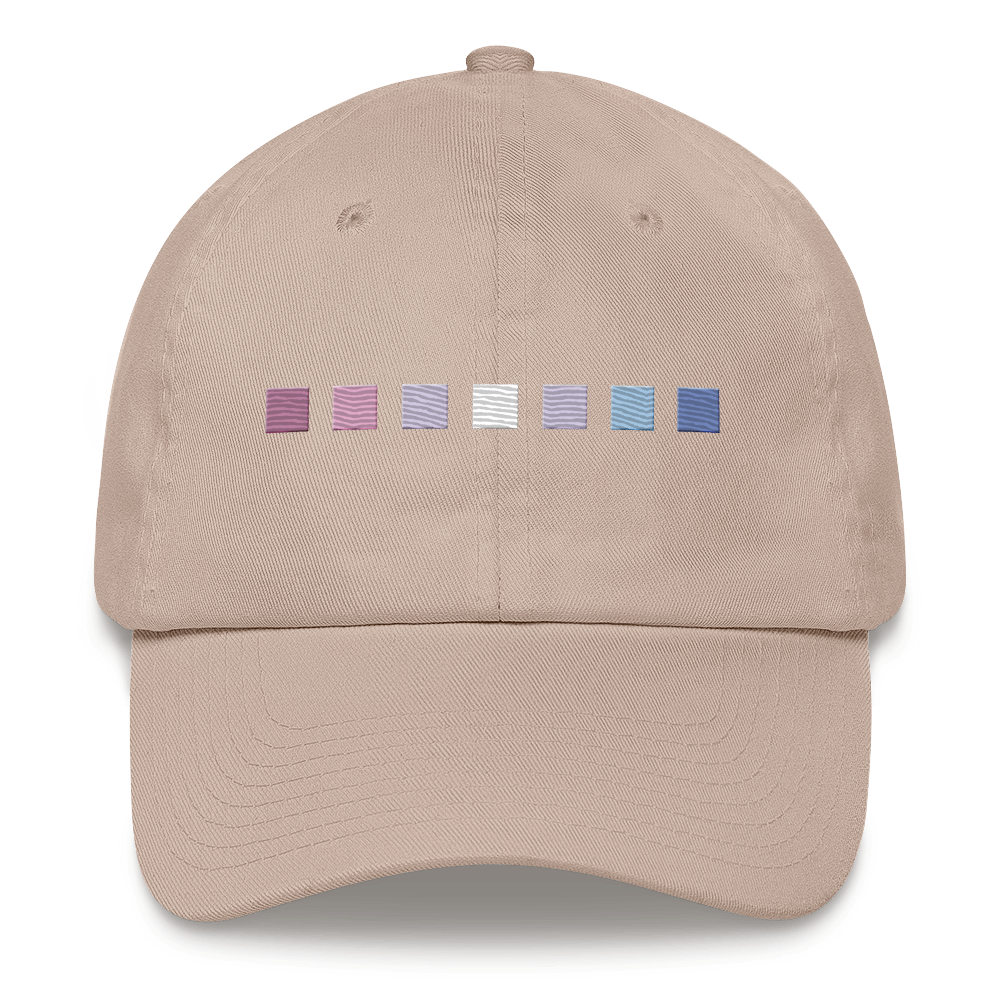 Embroidered Bigender Hat: Pride Flag Horizontal Square Design