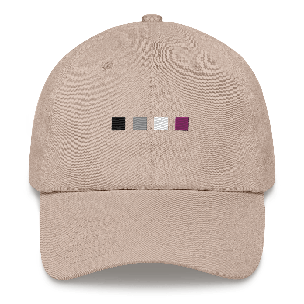 Embroidered Asexual Hat: Pride Flag Horizontal Square Design