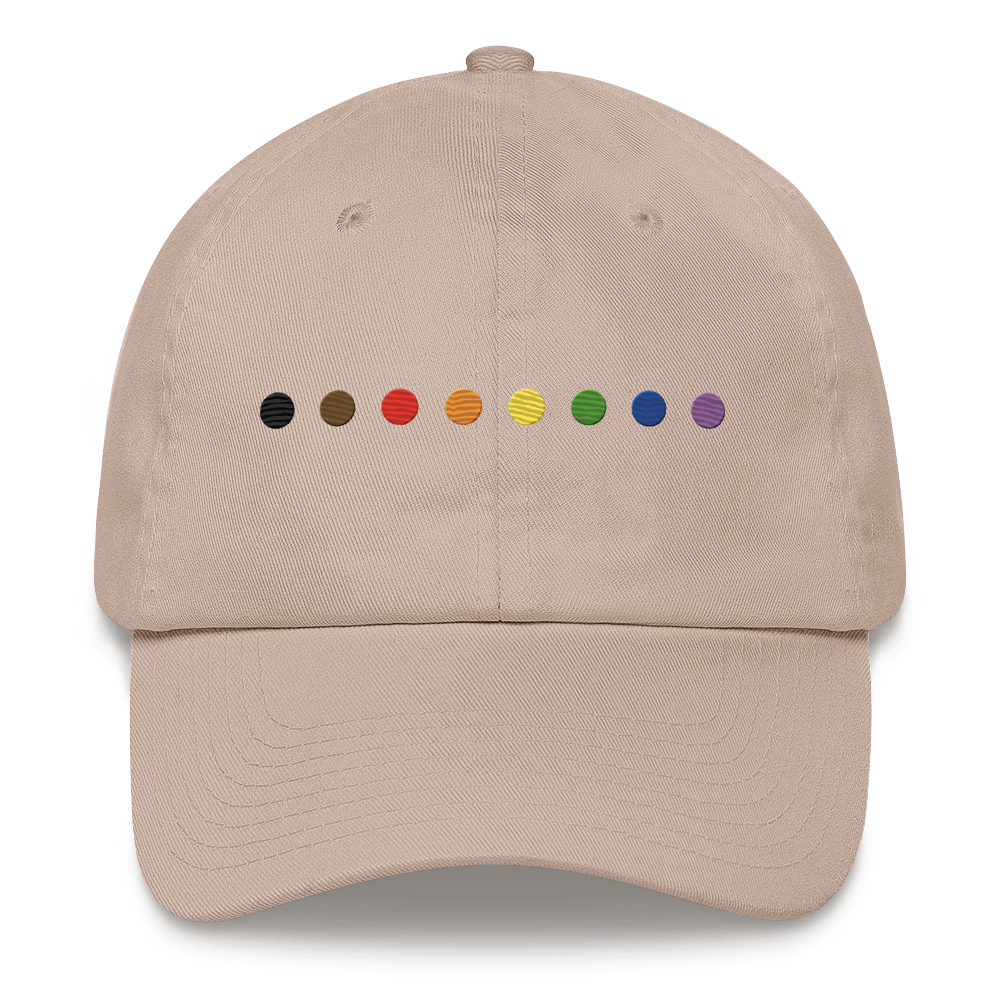 Embroidered Philly Pride Hat: Pride Flag Horizontal Circle Design