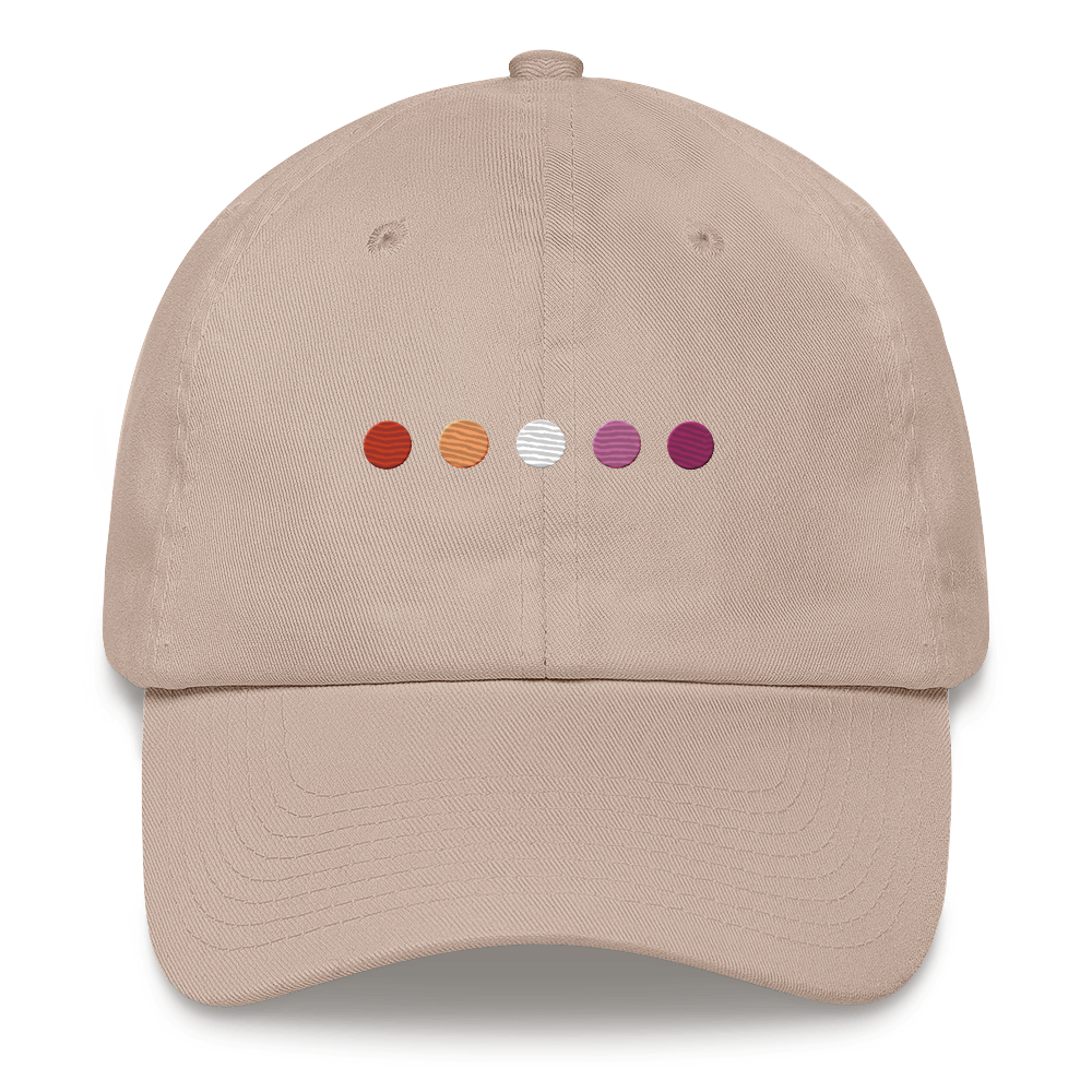 Embroidered Lesbian Hat: Pride Flag Horizontal Circle Design