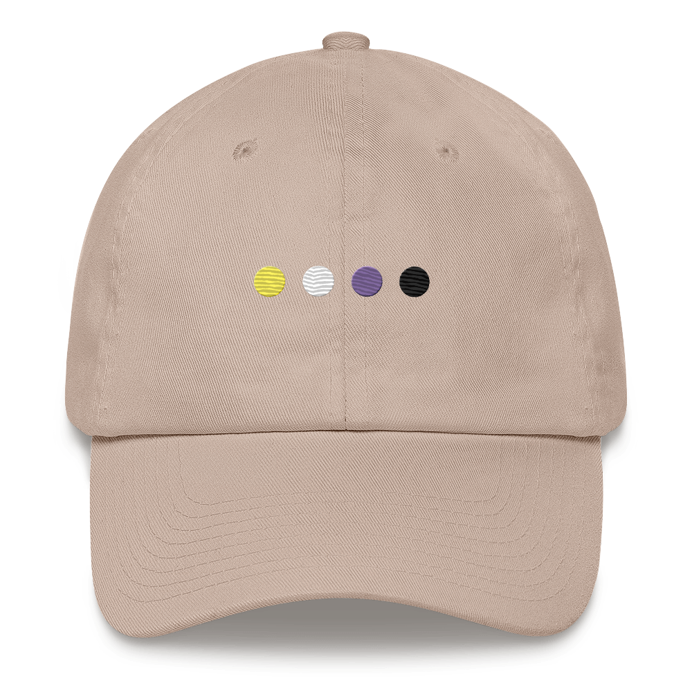Embroidered Nonbinary Hat: Pride Flag Horizontal Circle Design