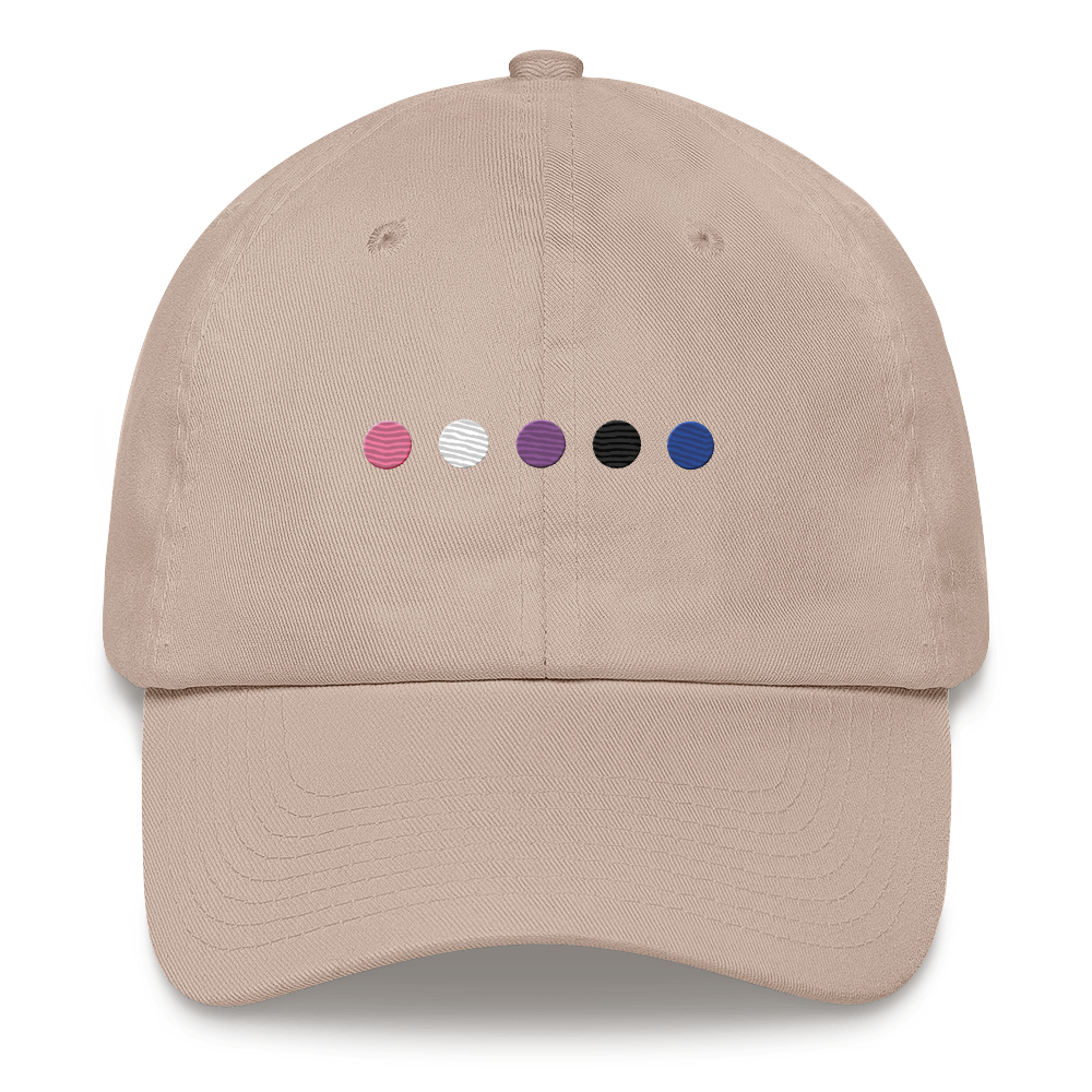 Embroidered Genderfluid Hat: Pride Flag Horizontal Circle Design