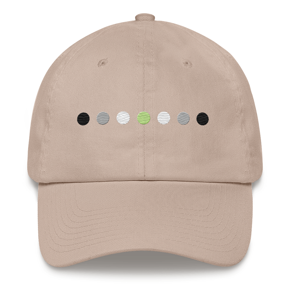 Embroidered Agender Hat: Pride Flag Horizontal Circle Design