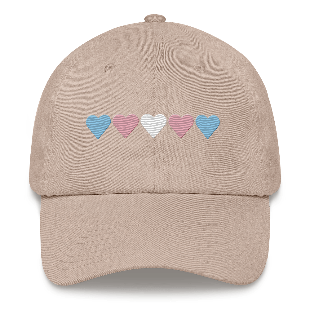Embroidered Transgender Hat: Pride Flag Horizontal Heart Design
