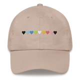 Embroidered Queer Hat: Pride Flag Horizontal Heart Design