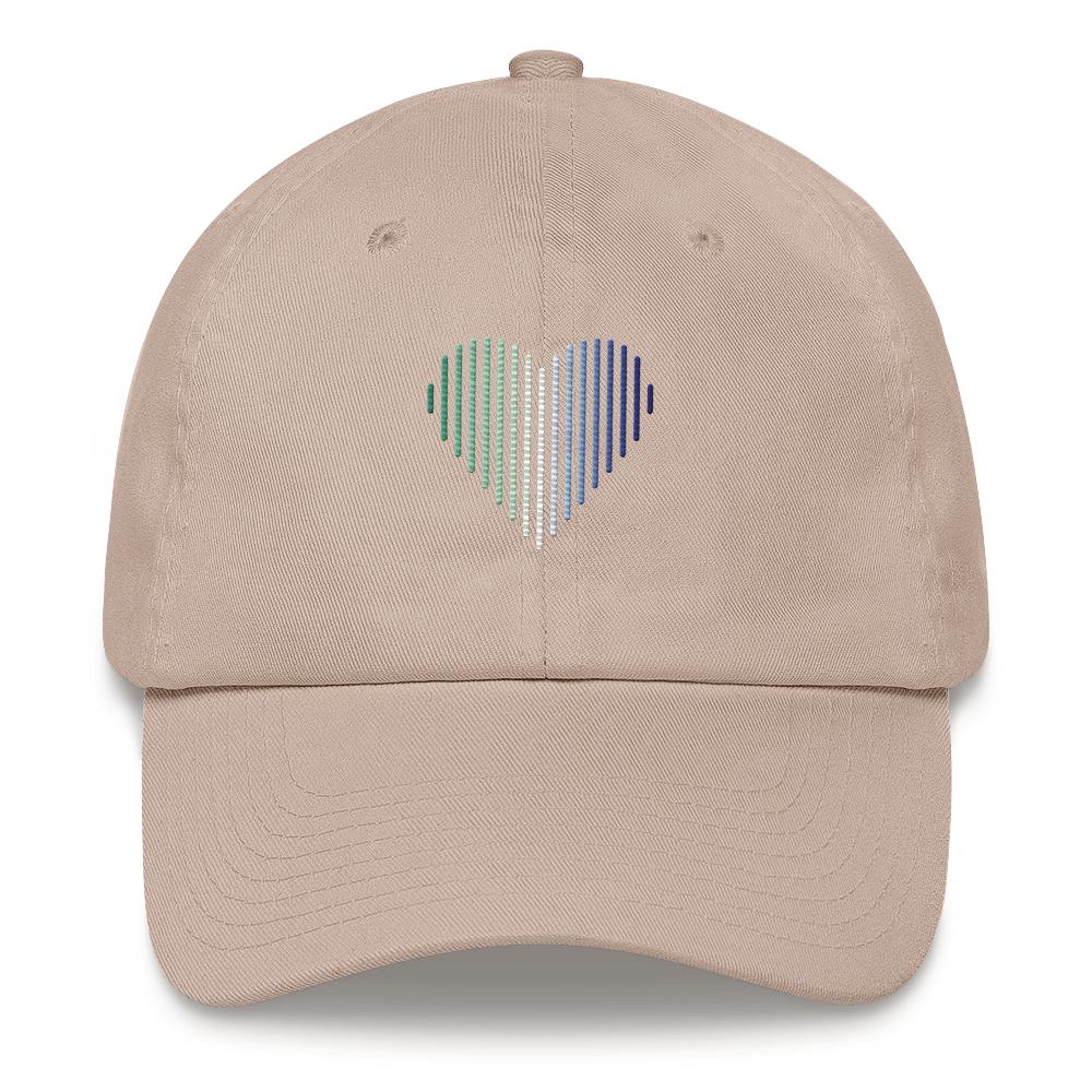 Gay Pride Heart Lines Hat: Embroidered Pride Gradient Cap