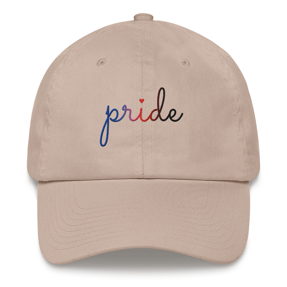 Polyamory Pride Hat: Cursive 'Pride' in Gradient Colors