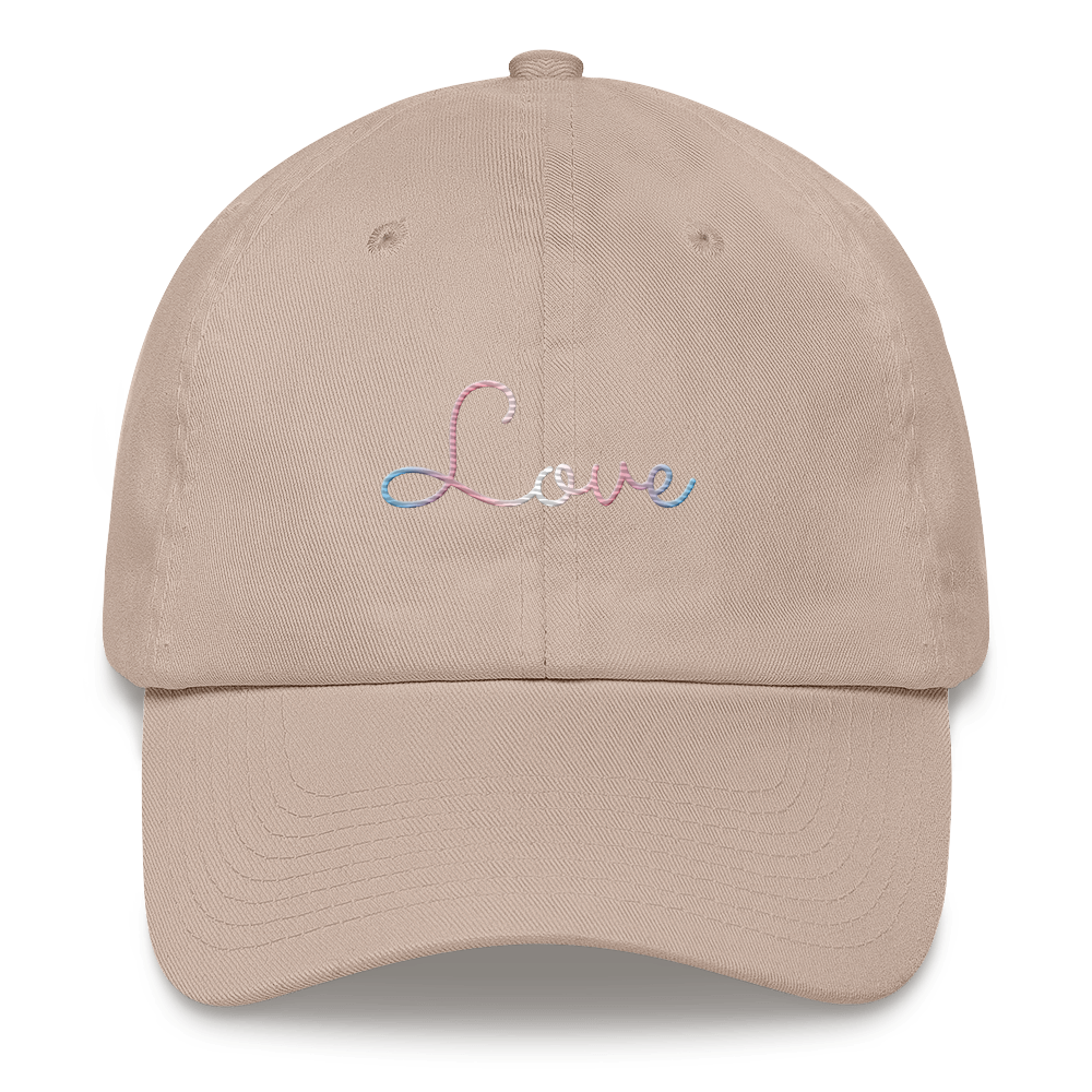 Transgender Love Script Hat: Elegantly Embroidered Pride Cap