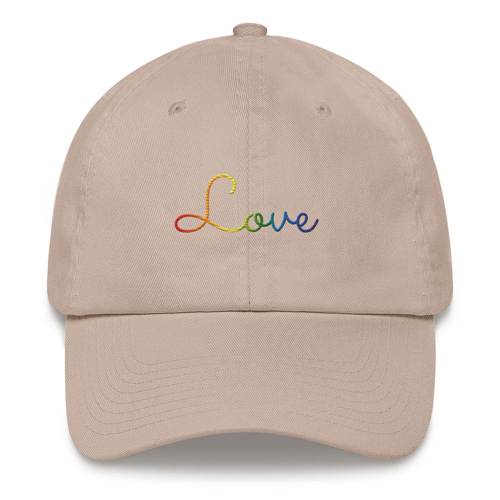 Pride Love Script Hat: Elegantly Embroidered Pride Cap