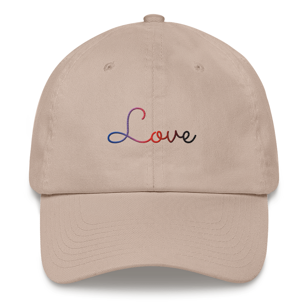 Polyamory Love Script Hat: Elegantly Embroidered Pride Cap