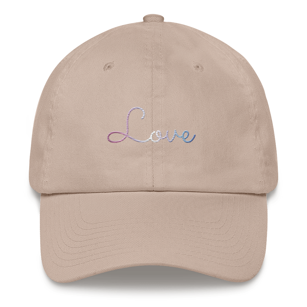 Bigender Love Script Hat: Elegantly Embroidered Pride Cap