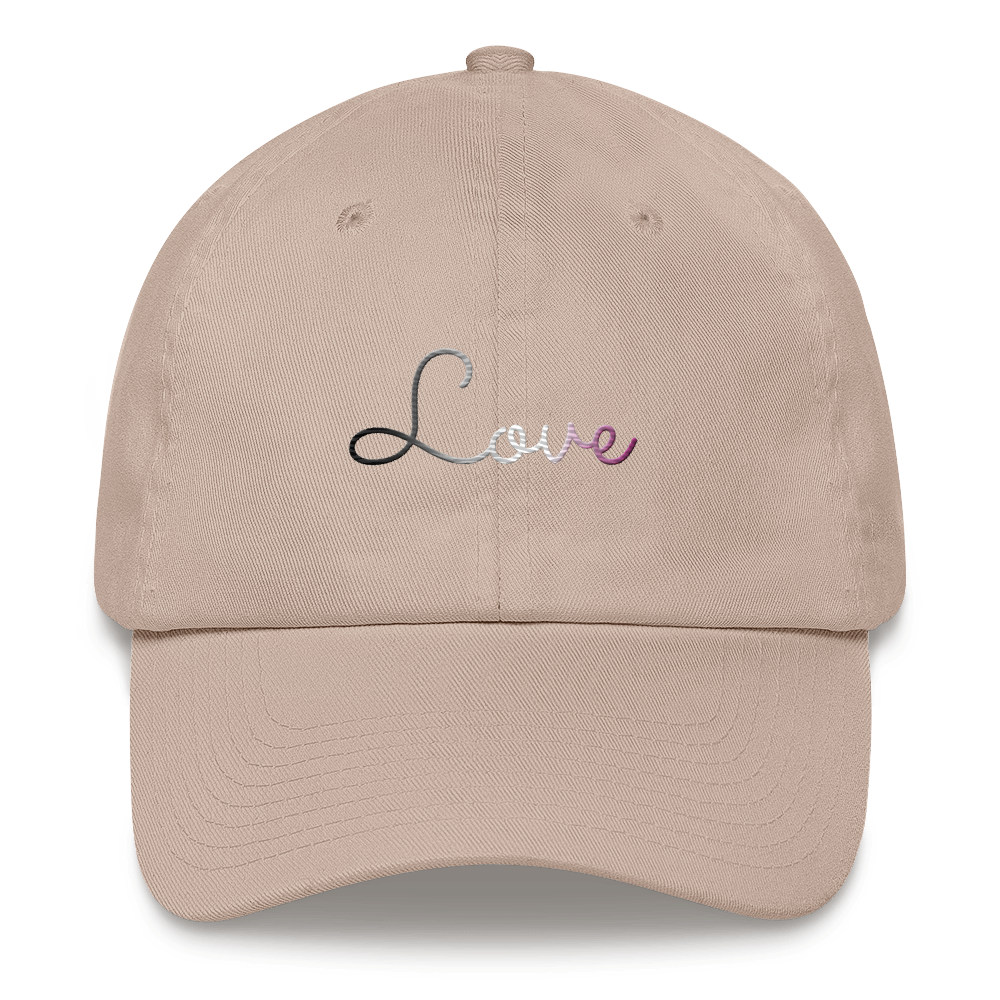 Asexual Love Script Hat: Elegantly Embroidered Pride Cap
