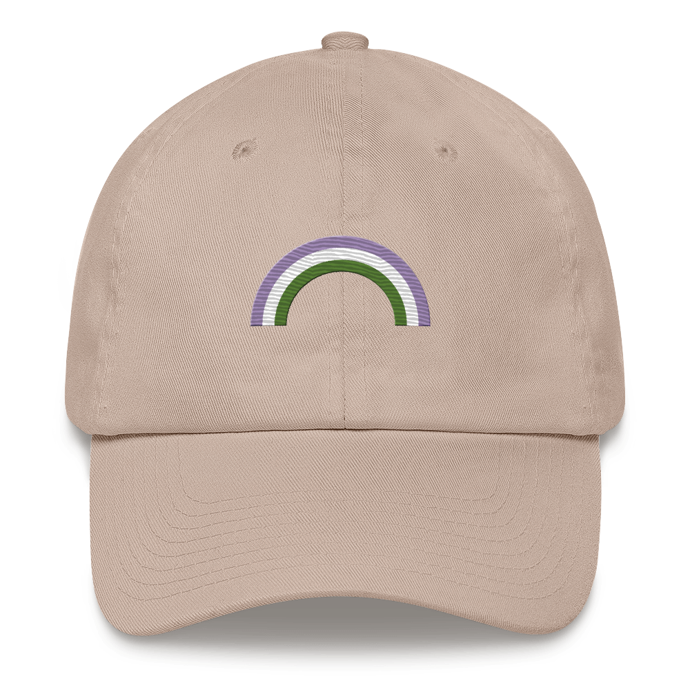 Embroidered Genderqueer Rainbow Hat: Pride Flag LGBTQ+ Design