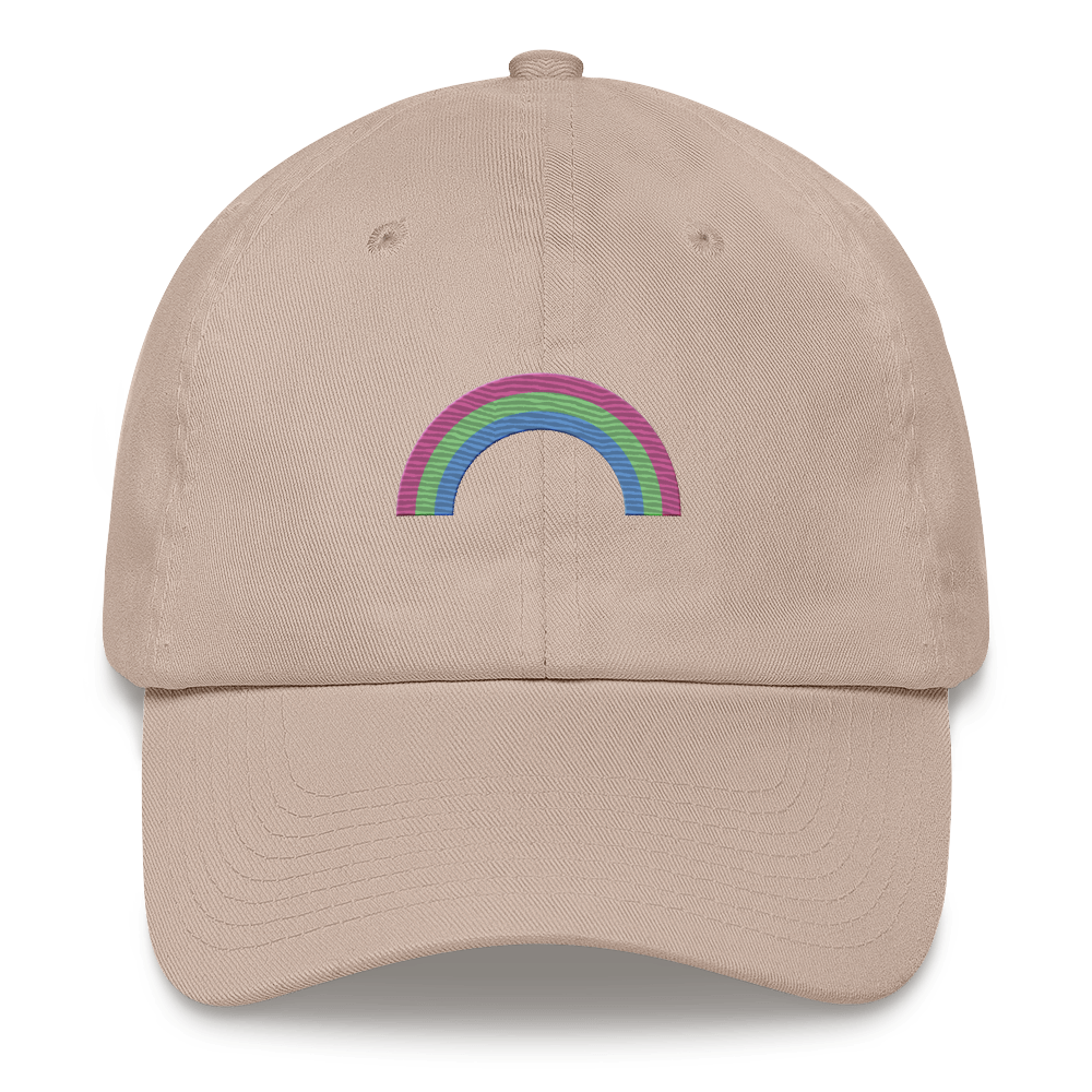 Embroidered Polysexual Rainbow Hat: Pride Flag LGBTQ+ Design