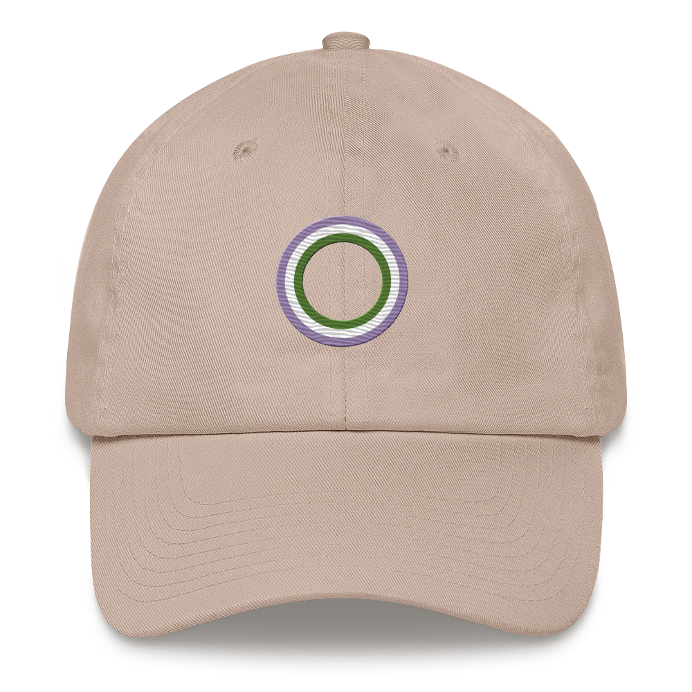 Embroidered Hat: Genderqueer Pride Ring Emblem Design