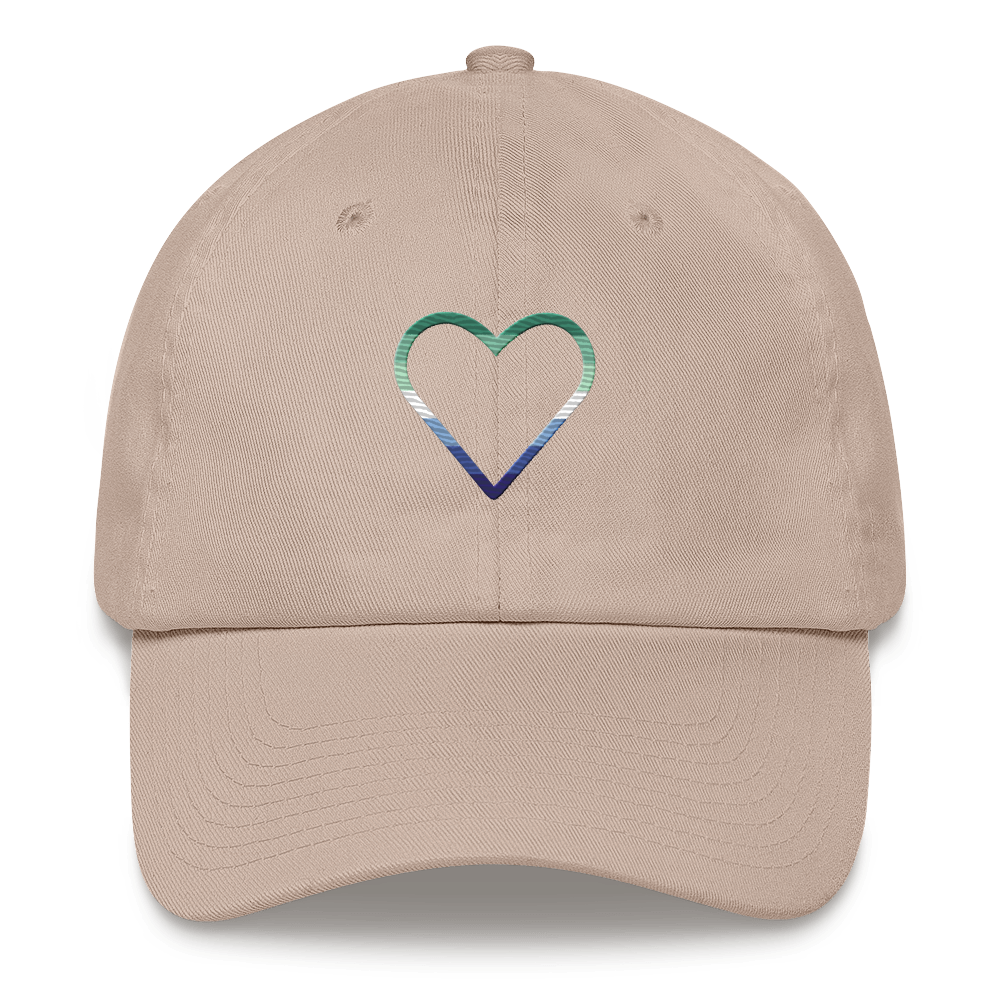 Gay Pride Heart Hat: Embroidered Pride Cap