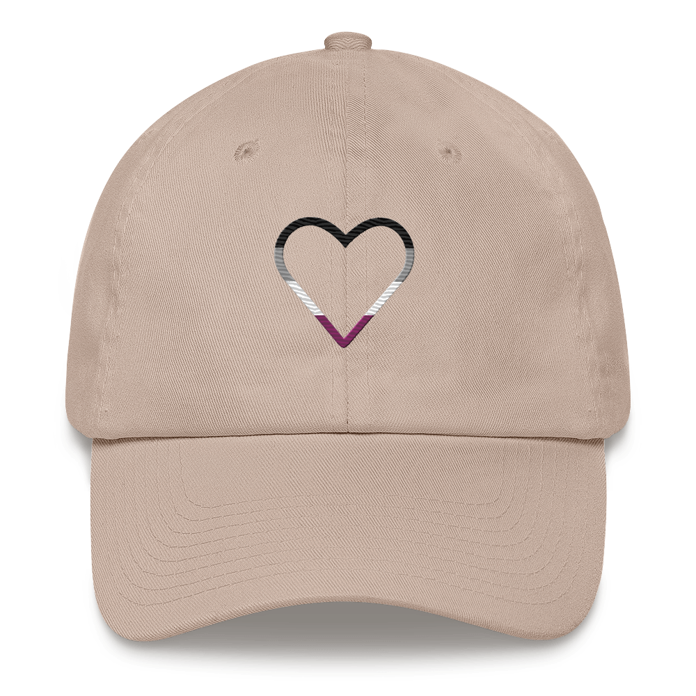 Asexual Heart Hat: Embroidered Pride Cap
