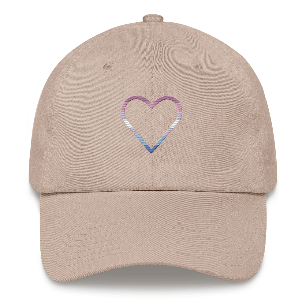 Bigender Heart Hat: Embroidered Pride Cap