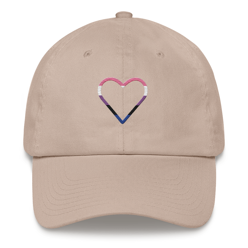 Genderfluid Heart Hat: Embroidered Pride Cap