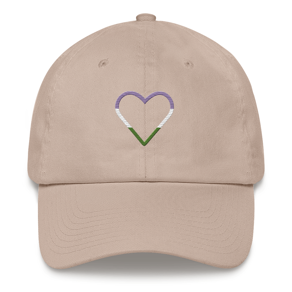 Genderqueer Heart Hat: Embroidered Pride Cap