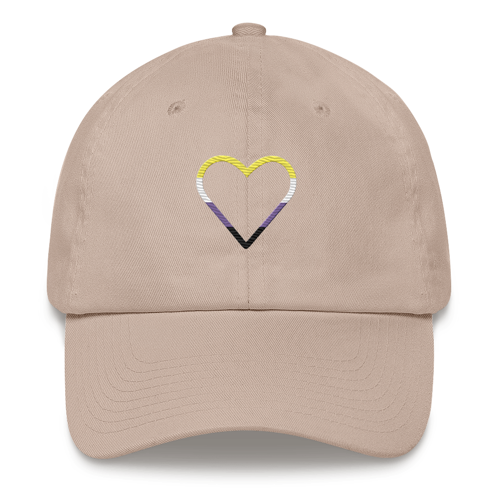 Nonbinary Heart Hat: Embroidered Pride Cap