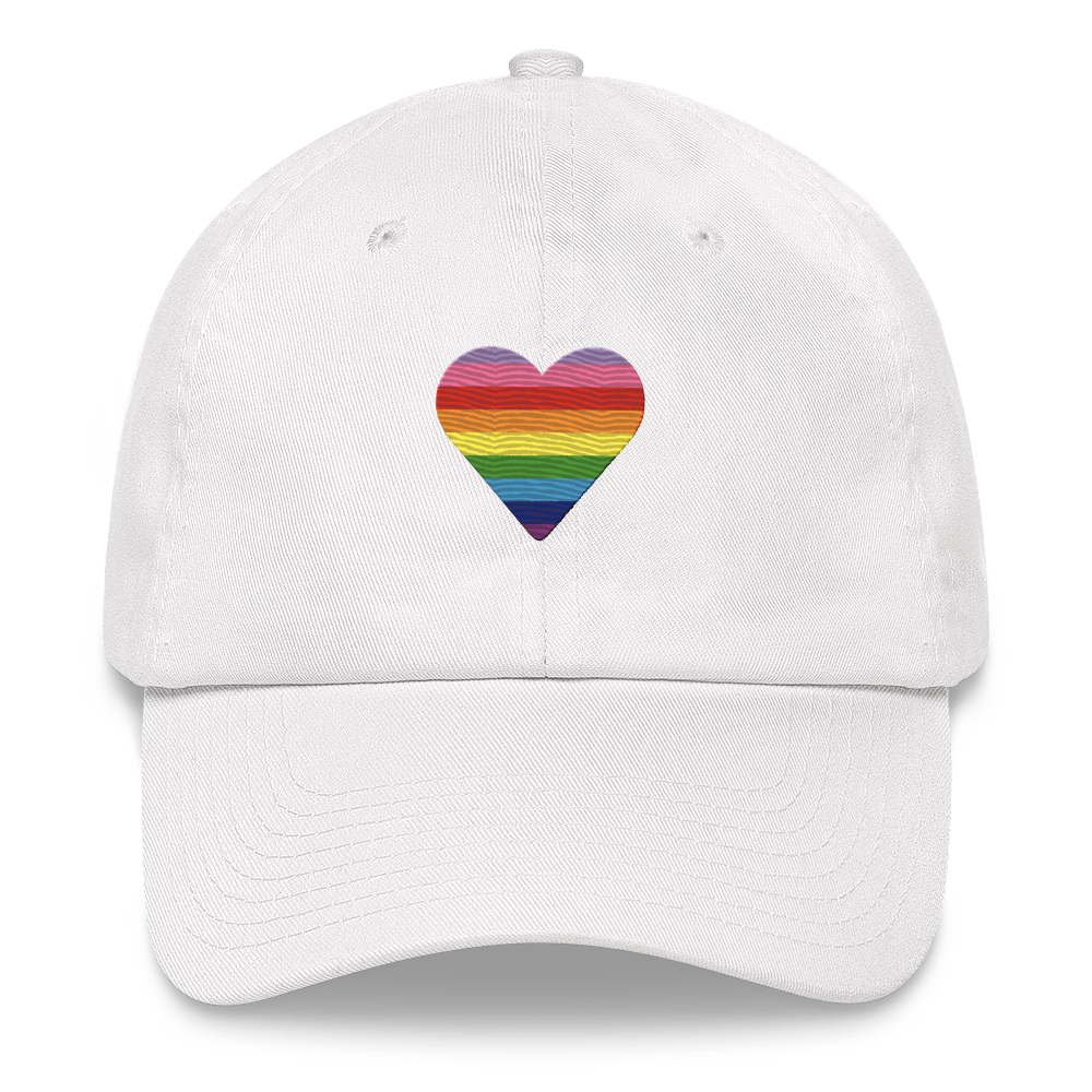 Gilbert Baker Pride Flag Embroidered Heart Hat: Celebratory LGBTQ+ Pride Design