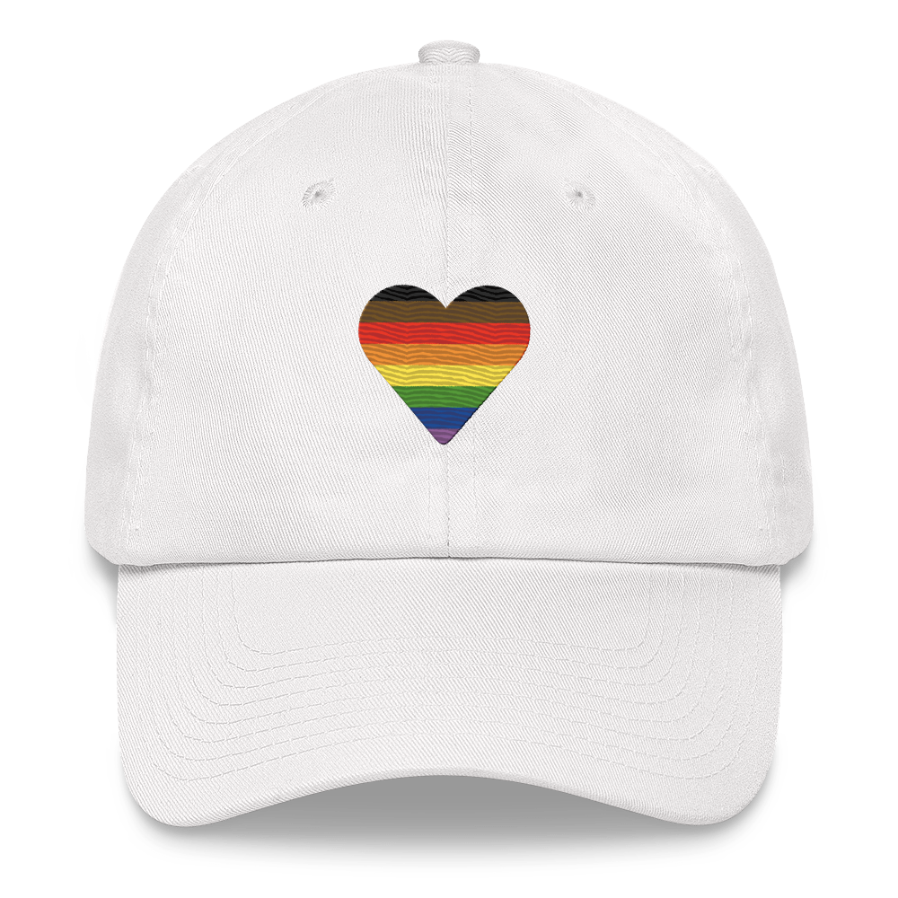 Philly Pride Flag Embroidered Heart Hat: Celebratory LGBTQ+ Pride Design