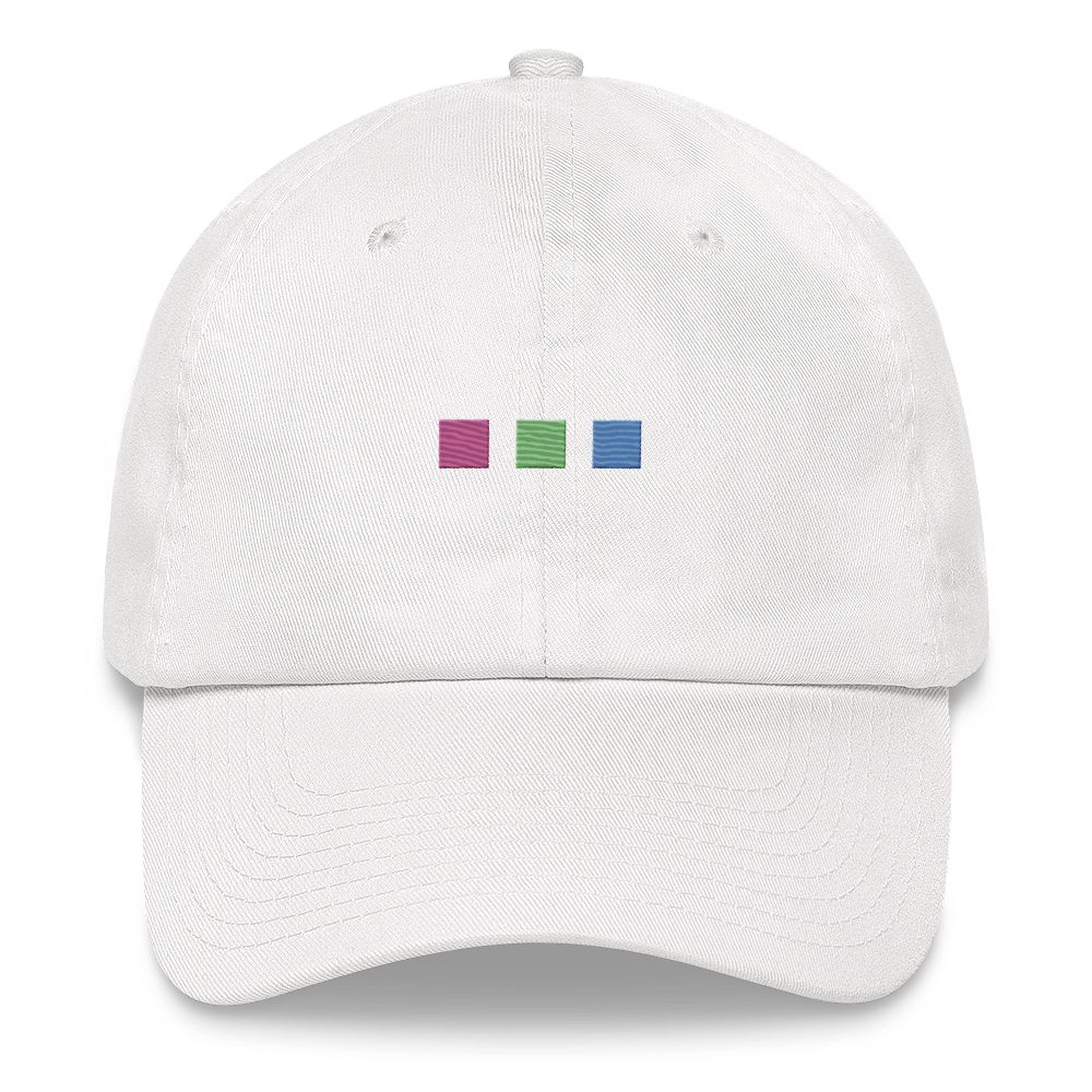 Embroidered Polysexual Hat: Pride Flag Horizontal Square Design