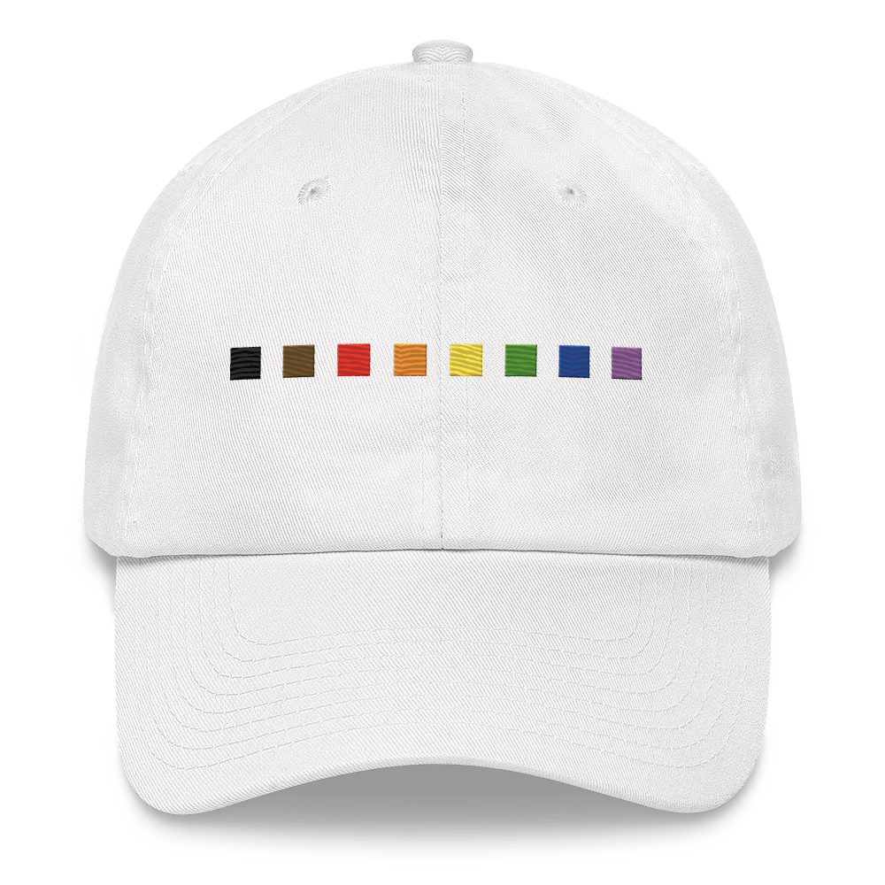 Embroidered Philly Pride Hat: Pride Flag Horizontal Square Design