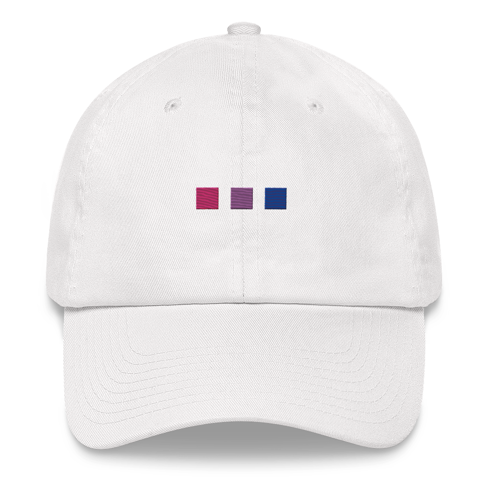 Embroidered Bisexual Hat: Pride Flag Horizontal Square Design