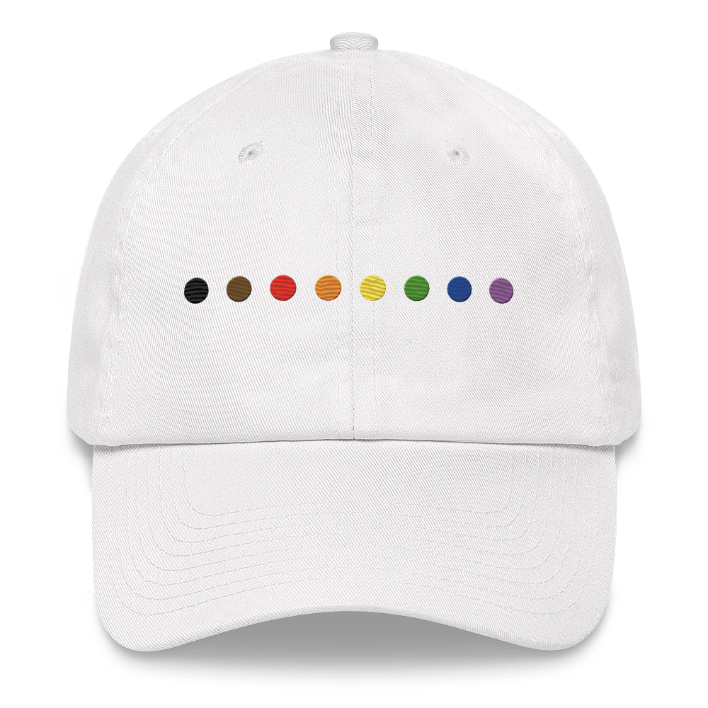 Embroidered Philly Pride Hat: Pride Flag Horizontal Circle Design