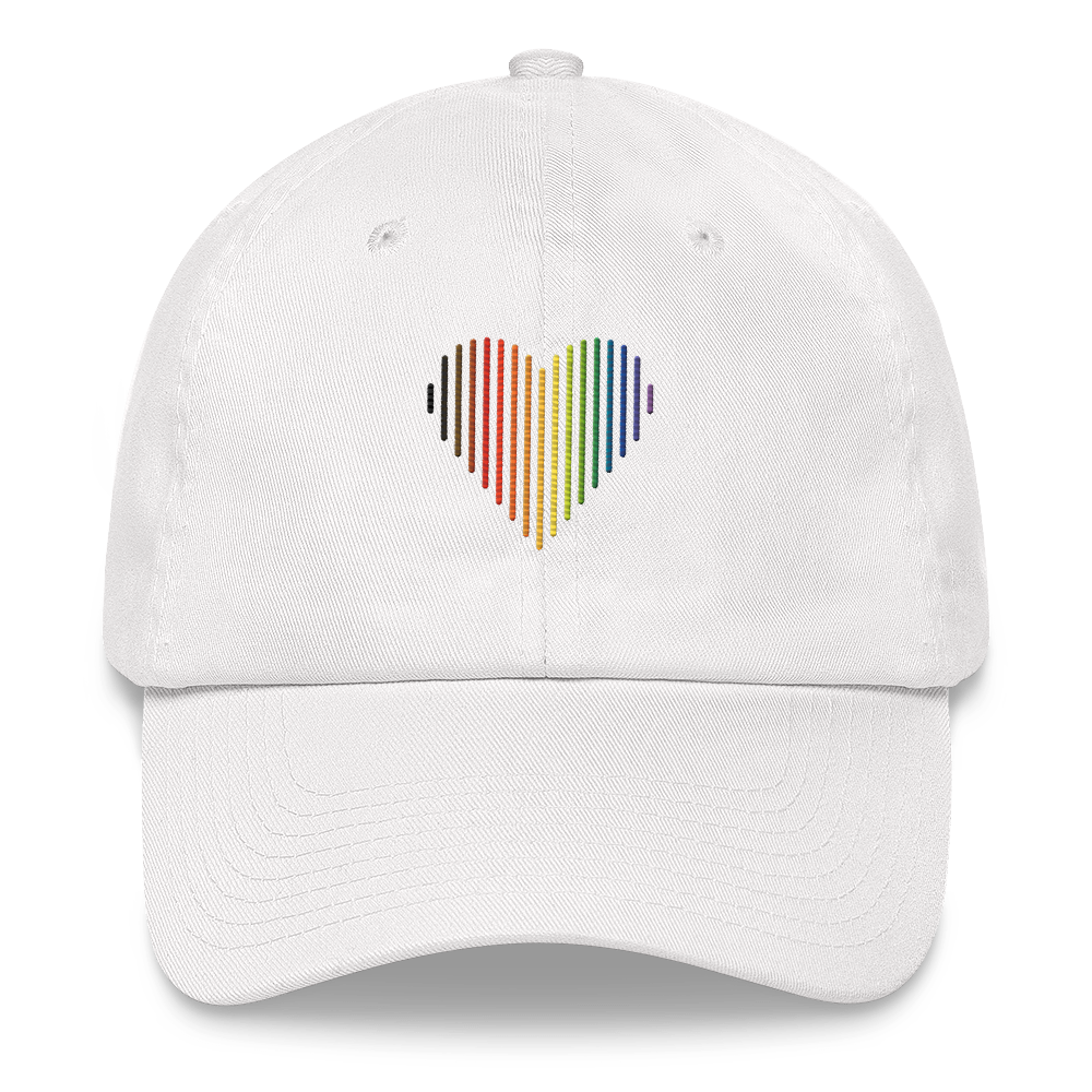 Philly Pride Heart Lines Hat: Embroidered Pride Gradient Cap