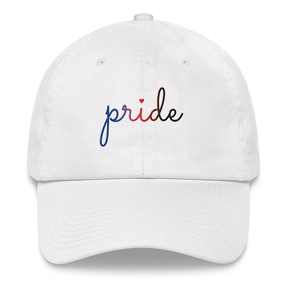 Polyamory Pride Hat: Cursive 'Pride' in Gradient Colors