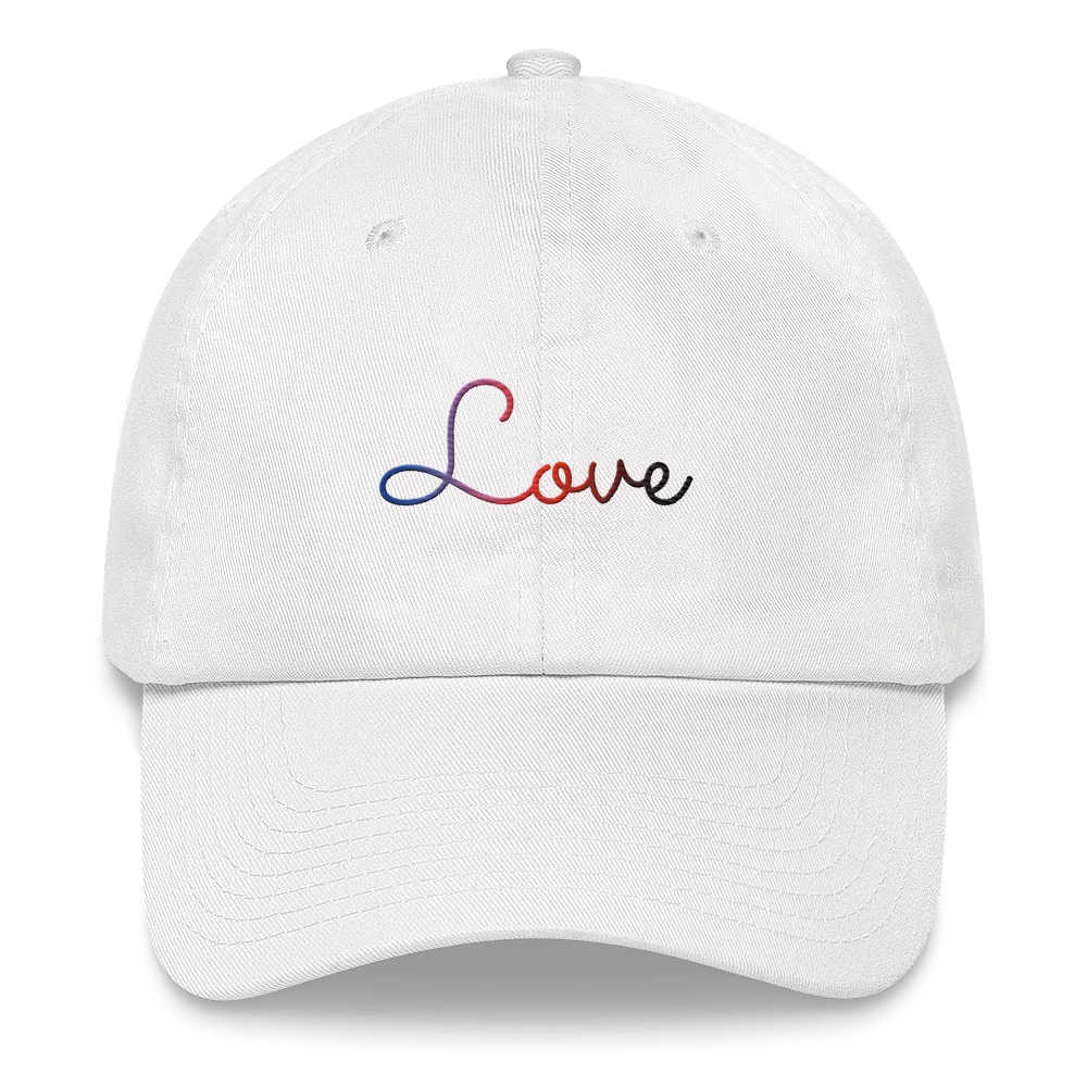 Polyamory Love Script Hat: Elegantly Embroidered Pride Cap