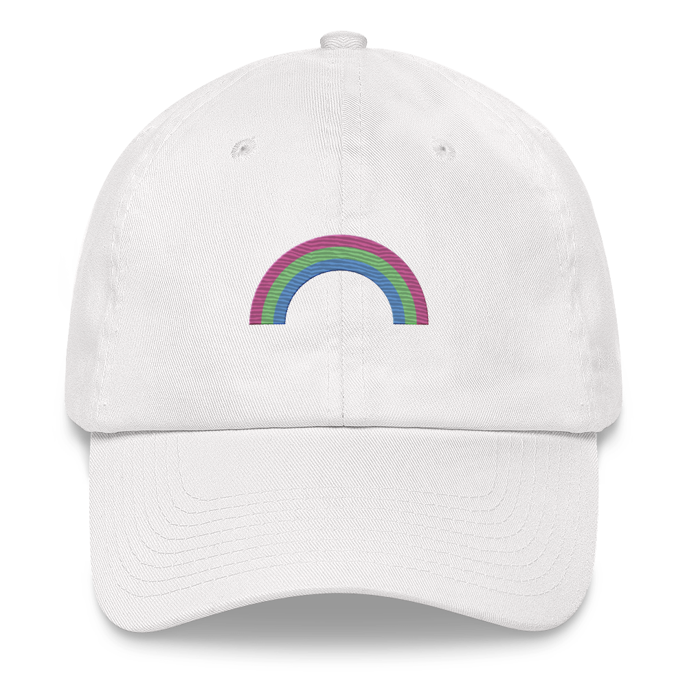 Embroidered Polysexual Rainbow Hat: Pride Flag LGBTQ+ Design