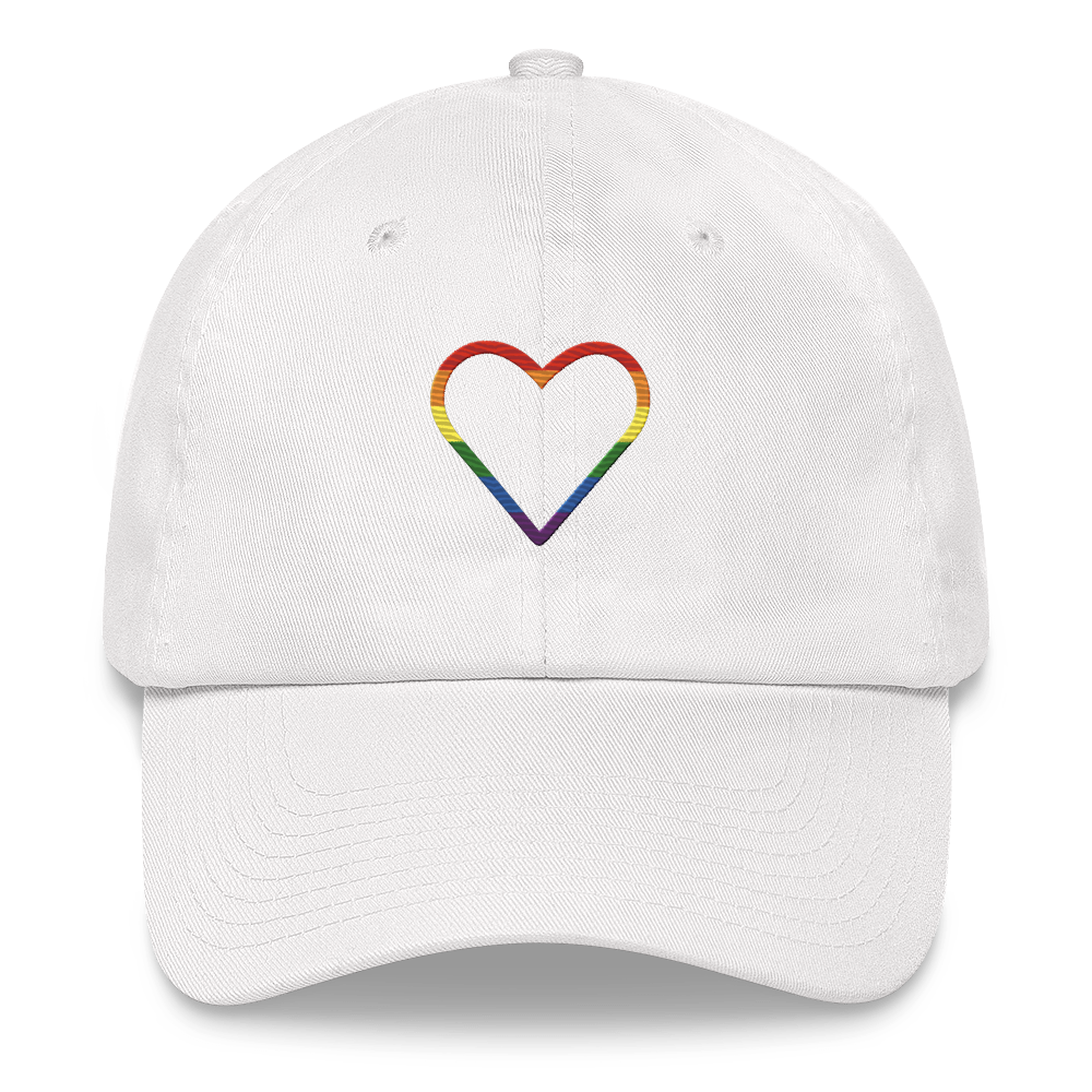 Pride Heart Hat: Embroidered Pride Cap