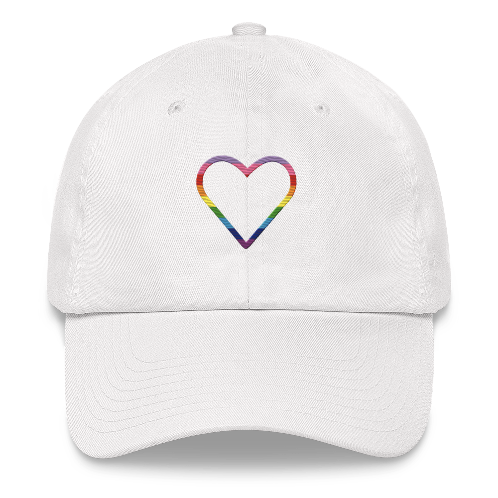 Gilbert Baker Pride Heart Hat: Embroidered Pride Cap