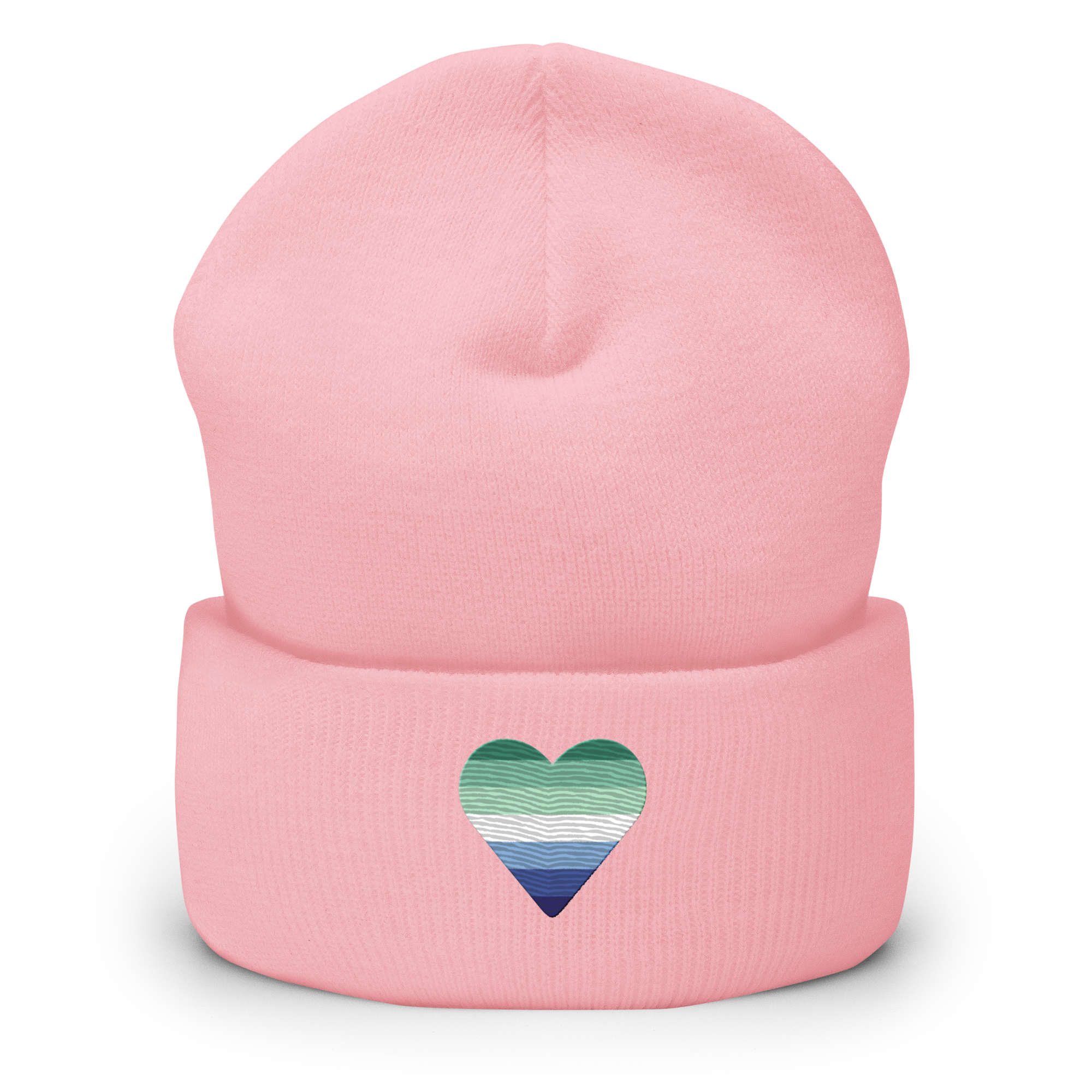 Gay Pride Flag Embroidered Heart Beanie: Celebratory LGBTQ+ Pride Design