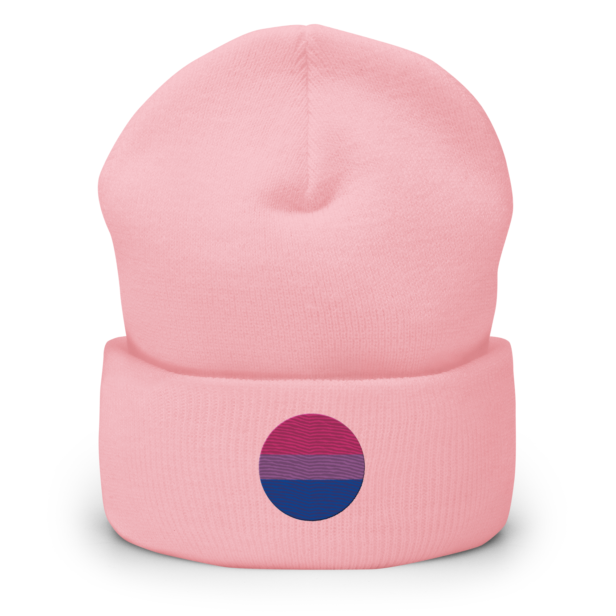 Bisexual Flag Embroidered Circle Beanie: Celebratory LGBTQ+ Pride Design
