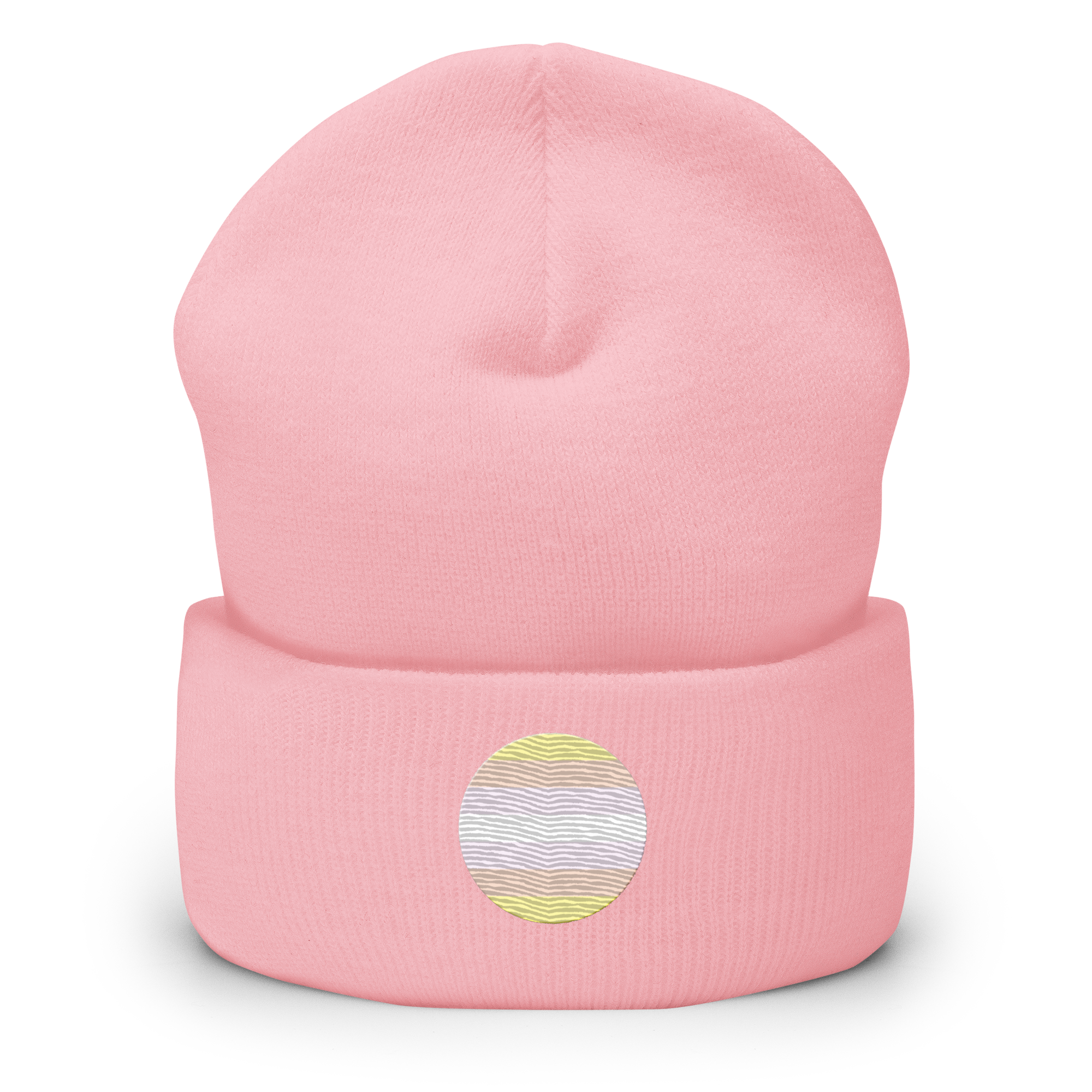 Pangender Flag Embroidered Circle Beanie: Celebratory LGBTQ+ Pride Design